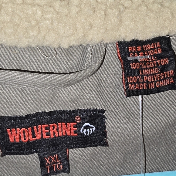 NWOT Wolverine Upland Vest Cotton Twill Tan Sherpa Lined Zip-up Vest Men's XXL - Picture 9 of 10